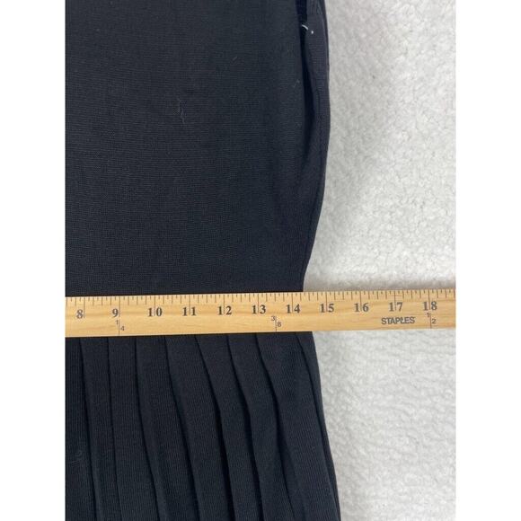 Taylor‎ Fit & Flare Dress Women’s Size L Black Sleeveless Pleated Midi NWT - Picture 6 of 9